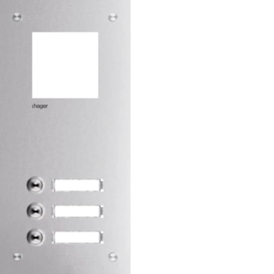 RTQ103X - Frontplatte intercom mono 3 Tasten + Namensschild, Edelstahl, 315x150x32