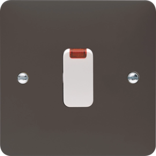 WMDP84NG - 20A Double Pole Switch with LED Indicator &amp; Grey Plate