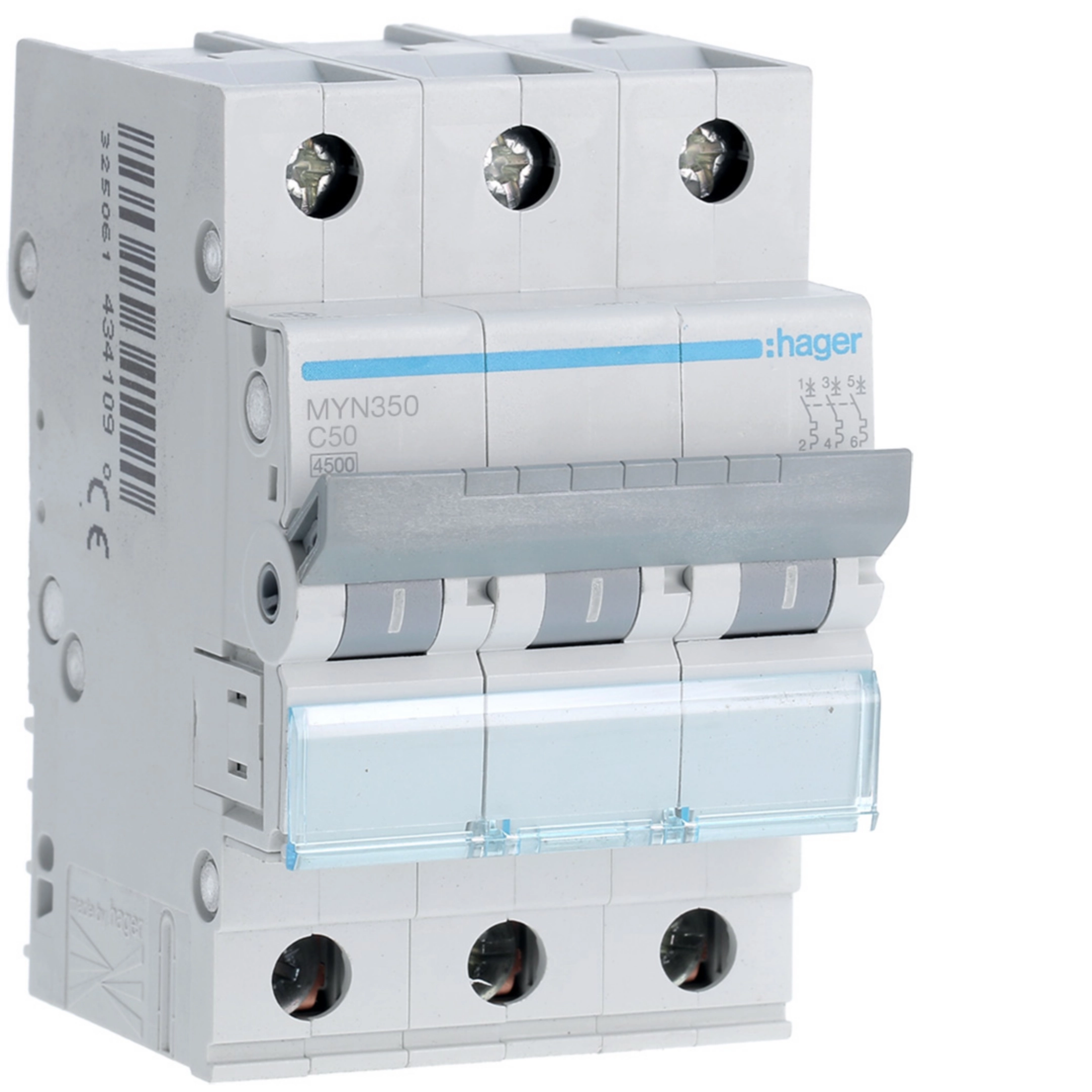 MYN350 - Interruttore automatico magnetotermico 4500A 3P curva C 50A 3M