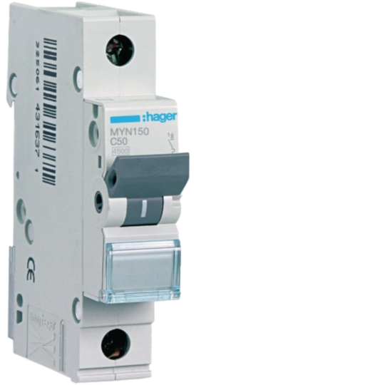MYN150 - Interruttore automatico magnetotermico 4500A 1P curva C 50A 1M