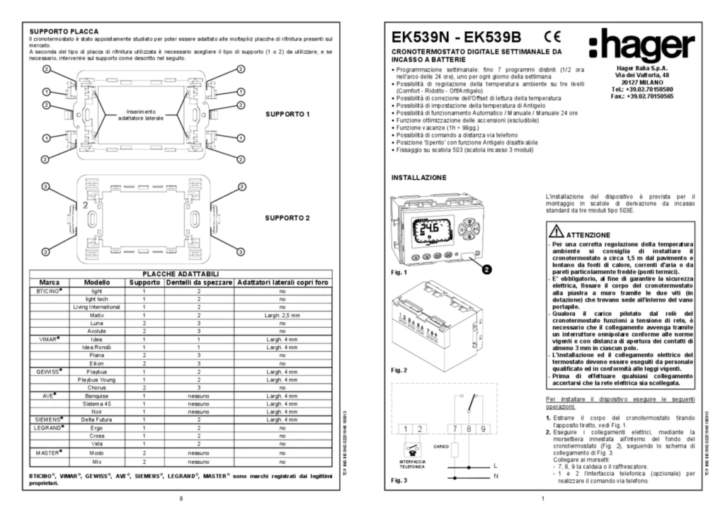 Immagine Manuale di istruzioni it-IT 2025-01-24 | Hager Italia
