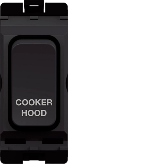 WMGSDP2B/CHD - 20A 1 Way Double Pole Switch Marked &#039;COOKER HOOD&#039; Black