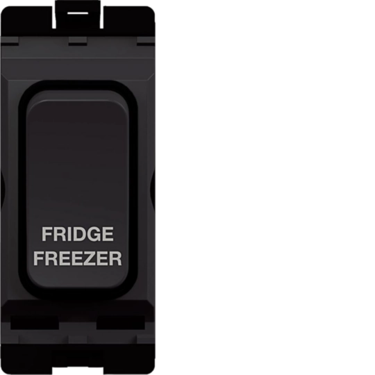 WMGSDP2B/FF - 20A 1 Way Double Pole Switch Marked &#039;FRIDGE FREEZER&#039; Black