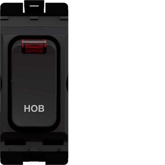 WMGSDP2NB/HB - 20A 1 Way Double Pole Switch with LED Indicator Marked &#039;HOB&#039; Black