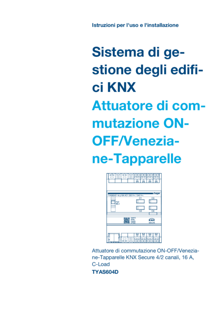 Immagine Manuale di istruzioni it-IT, it-CH 2025-02-21 | Hager Italia
