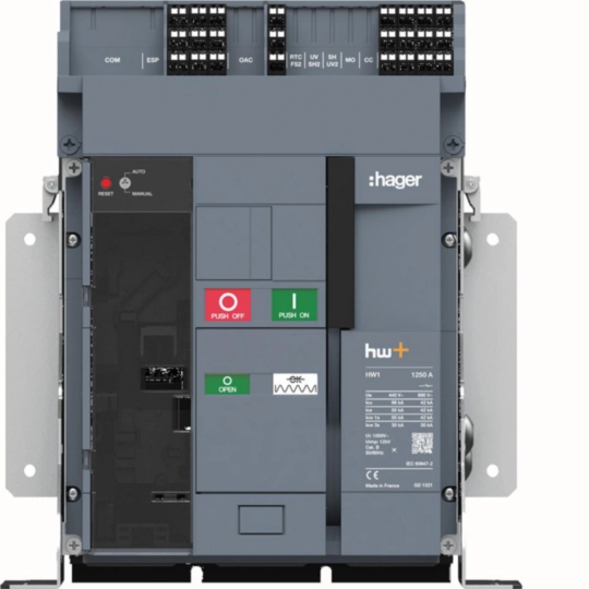 HW1E312FE - ACB HW1 66kA 1250A 3P Wyłącznik stacjonarny do wyzwalacza sentinel Energy