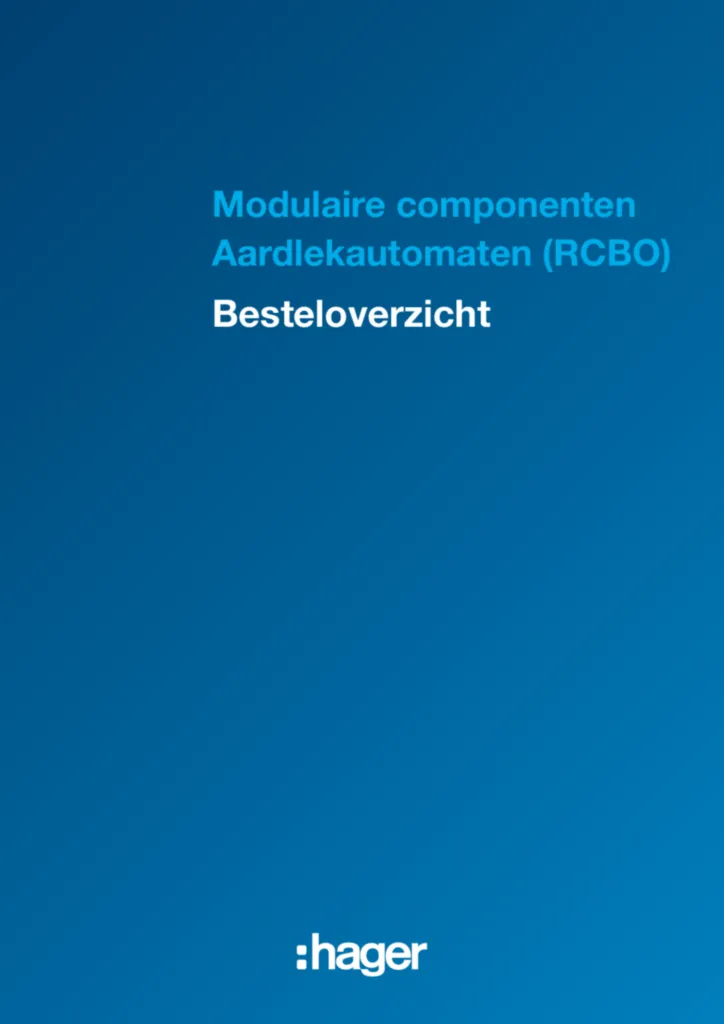 Afbeelding Modulaire componenten aardlekautomaten - RCBO - besteloverzicht maart 2025 | Hager Nederland