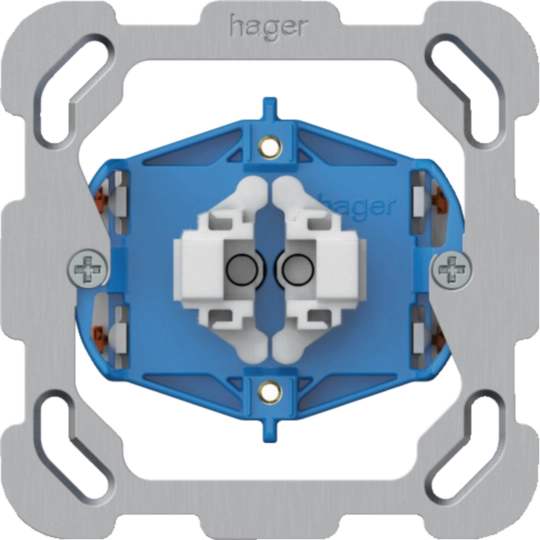 WH101002F - Insert avec plaque de fixation interrupteur à poussoir schéma 3+3, 2x lumineux