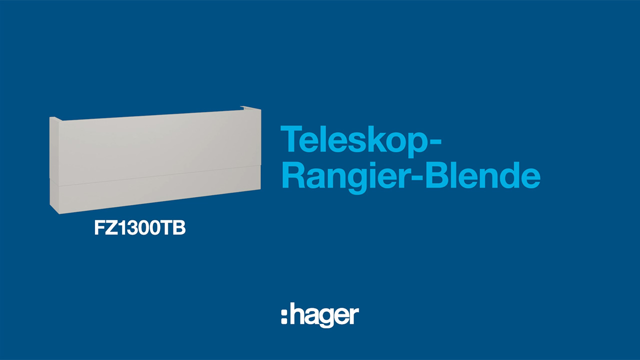FZ1300TB - Teleskop-Rangierblende,universZ,Höhe=350-680 mm,Tiefe=205 mm,5-feldig,RAL 9010