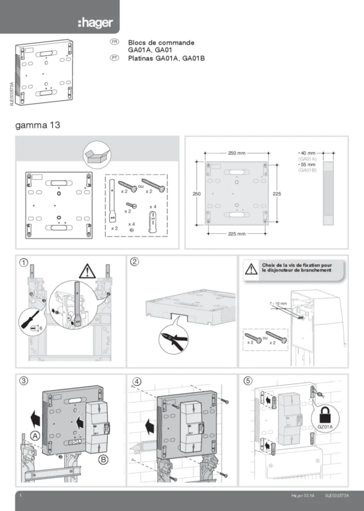 Imagem Manual de instalação fr-FR, pt-PT 2014-03-17 | Hager Portugal