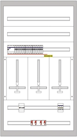 ZW313W-T-001 - AP-Zählerverteiler Tirol, 3ZPL, bestückt und verdrahtet, 1326x747x250mm Außenmaß