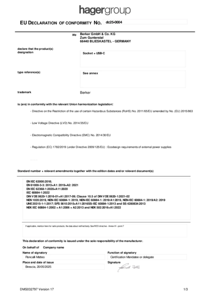 Bild Konformitätserklärung en-GB 2025-05-20 | Hager Deutschland