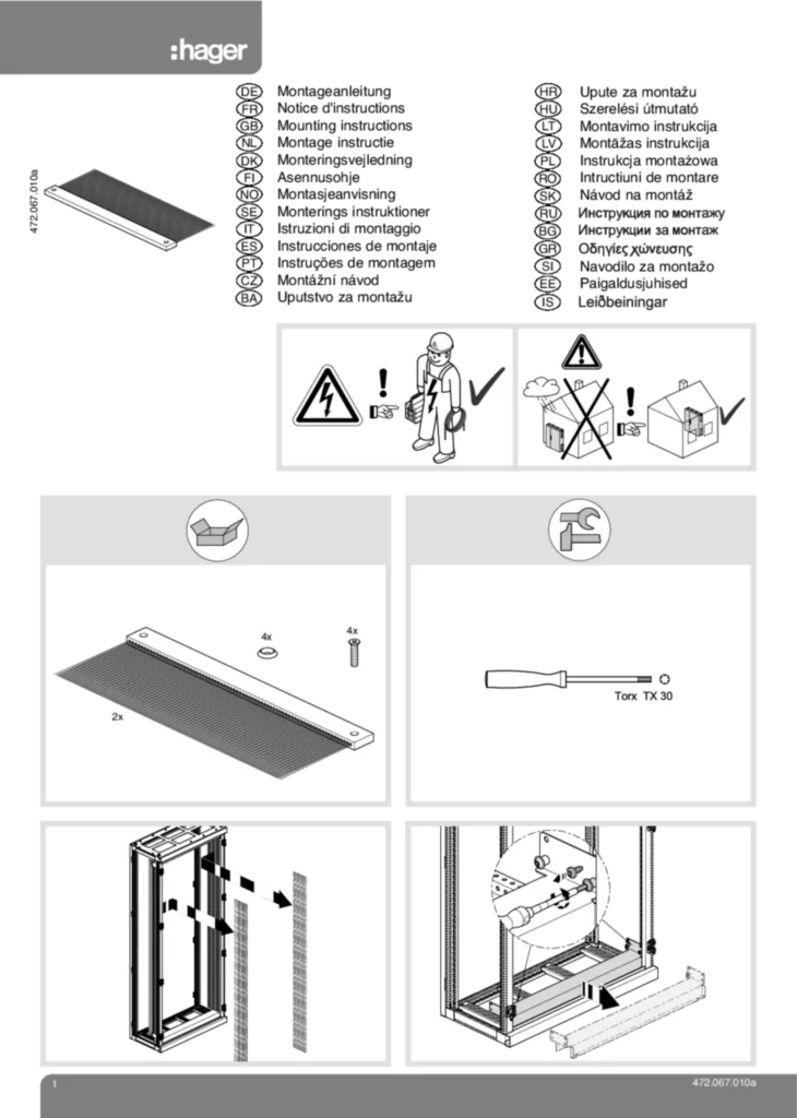 Bild Montageanleitung de-CH, en-GB, fr-CH, it-CH 2010-01-04 | Hager Deutschland