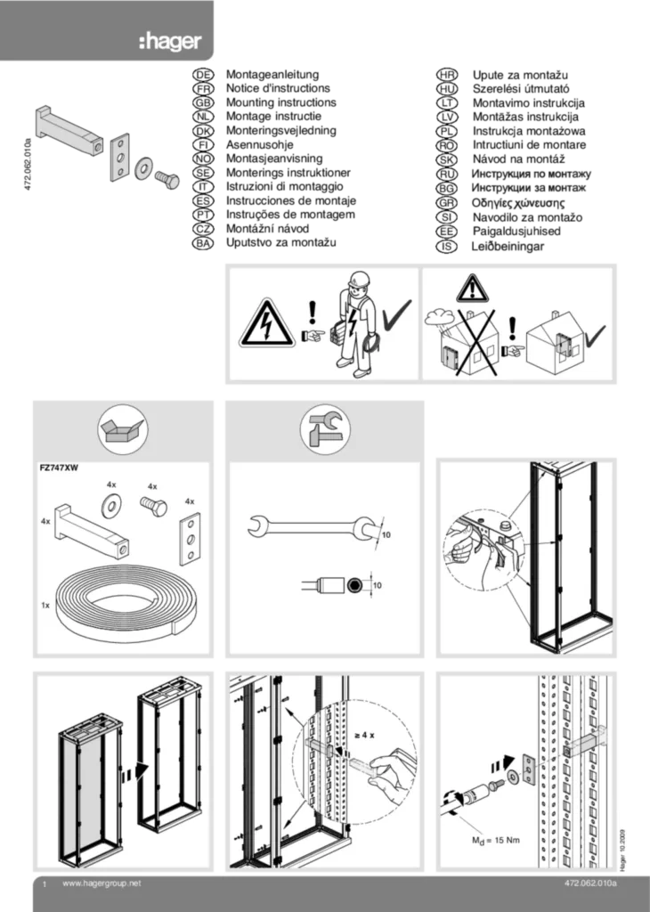 Bild Bedienungsanleitung de-CH, en-GB, fr-CH, it-CH 2010-01-19 | Hager Deutschland
