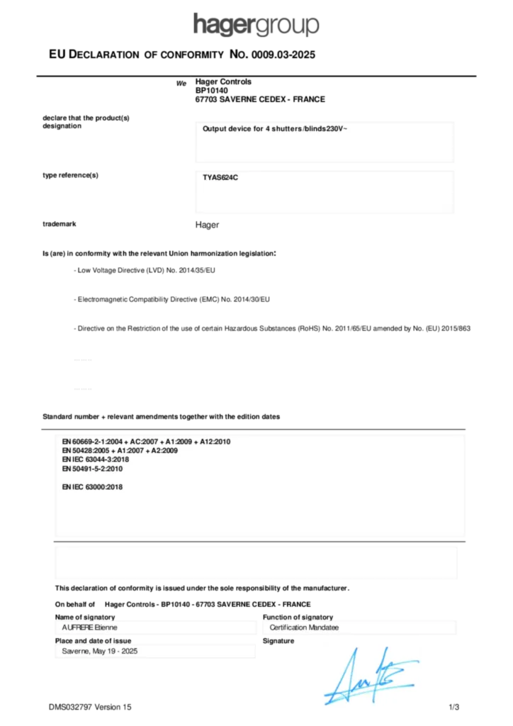 Bild Konformitätserklärung en-GB 2025-05-19 | Hager Deutschland