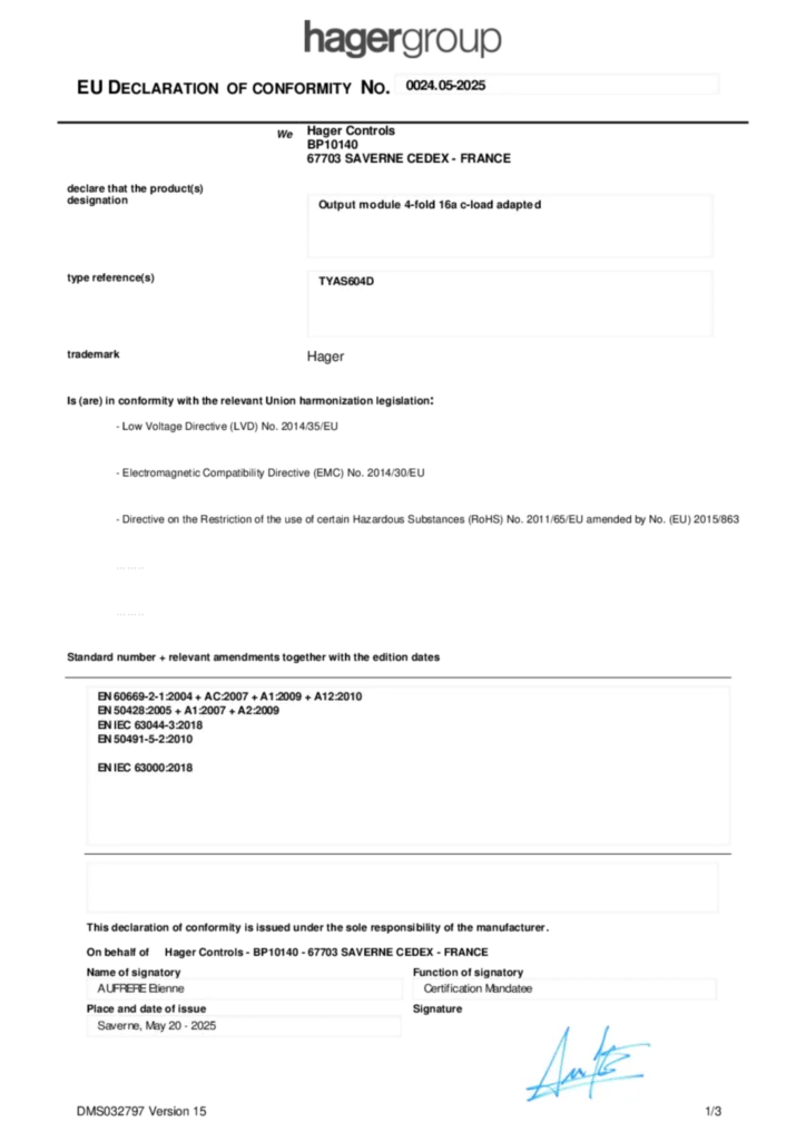 Bild Konformitätserklärung en-GB 2025-05-20 | Hager Deutschland