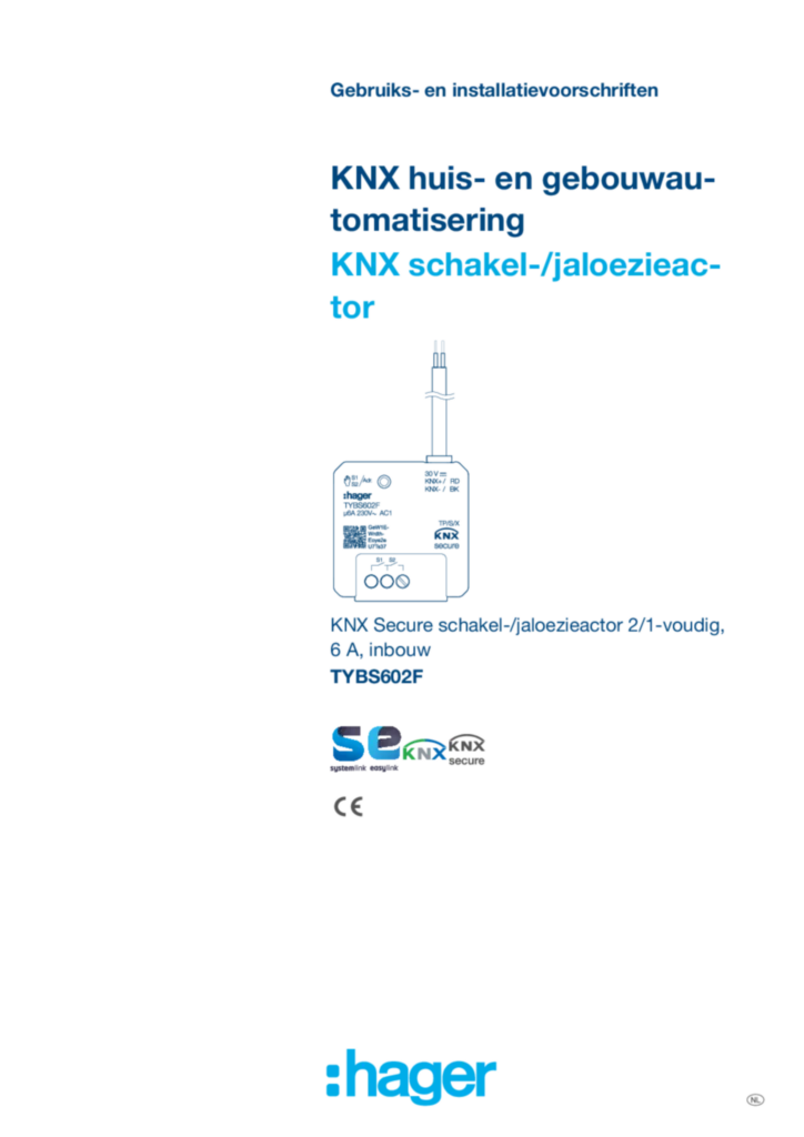 Immagine Manuale di istruzioni nl-NL 2025-05-12 | Hager Italia