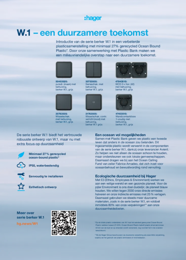 Afbeelding w1 oceanbound plastic nl | Hager Nederland