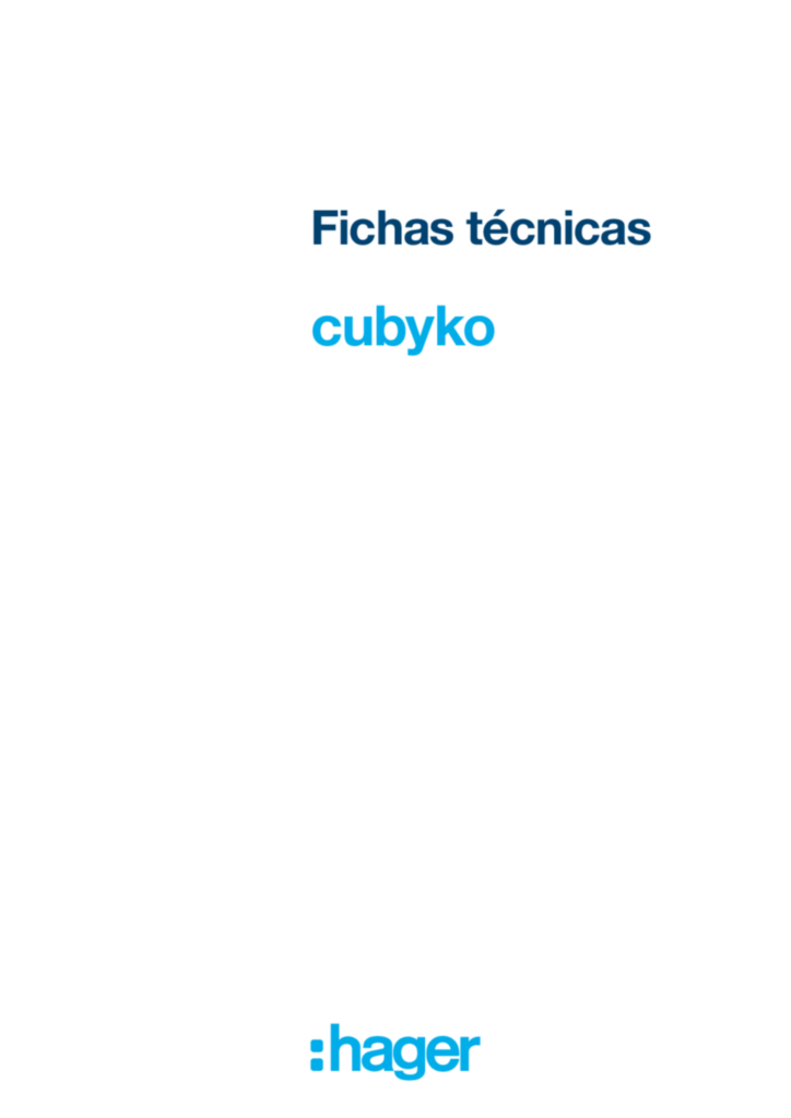 Imagen FICHAS TÉCNICAS - cubyko IP55 | Hager España