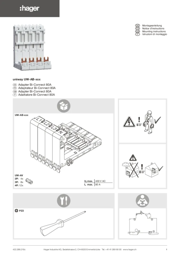 Bild Bedienungsanleitung de-CH, en-GB, fr-CH, it-CH 2022-07-07 | Hager Schweiz