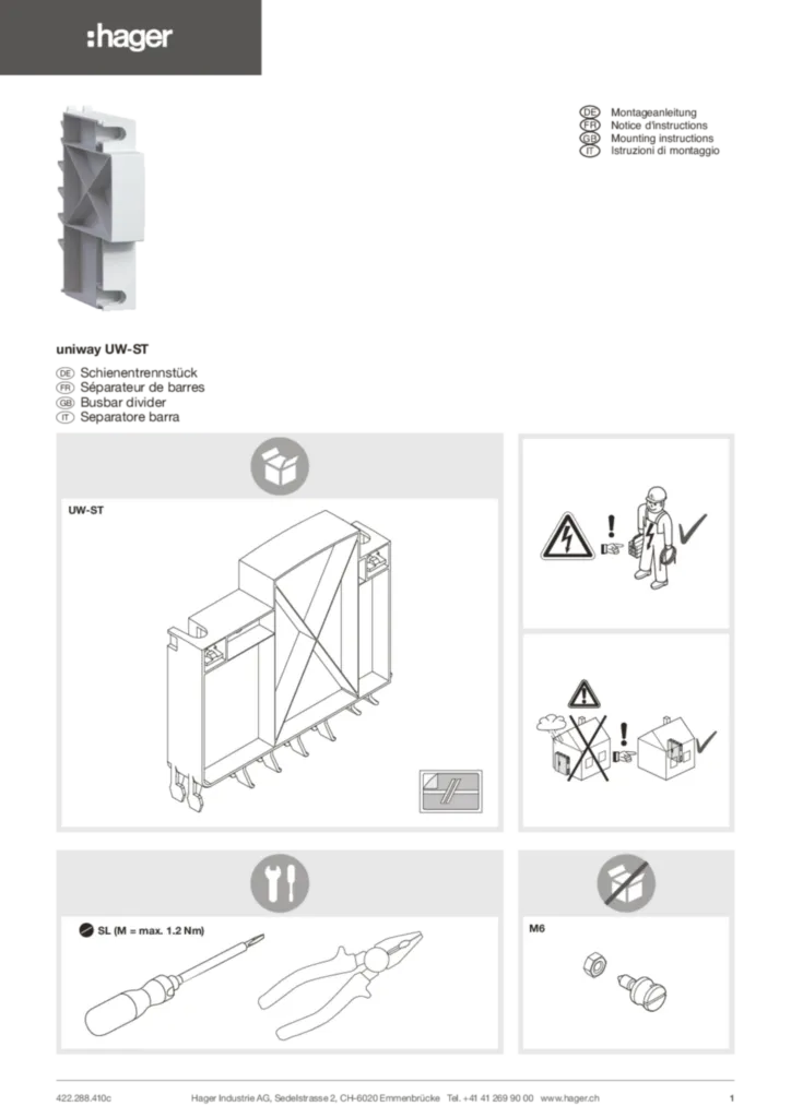 Bild Bedienungsanleitung de-CH, en-GB, fr-CH, it-CH 2022-07-07 | Hager Schweiz