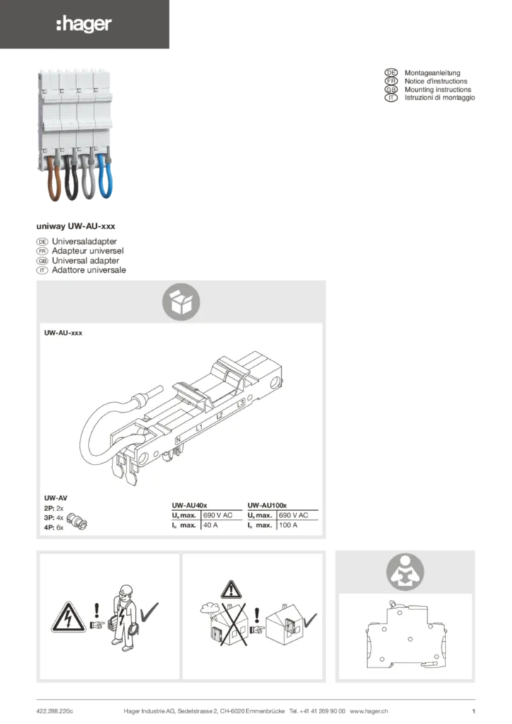 Bild Bedienungsanleitung de-CH, en-GB, fr-CH, it-CH 2022-07-07 | Hager Schweiz