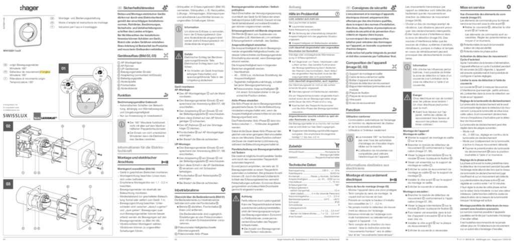 Image Mode d'emploi de-CH, fr-CH, it-CH 2025-02-25 | Hager Suisse