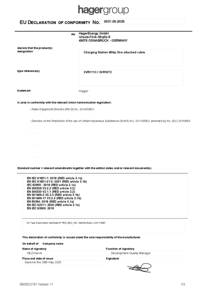 Obrázek Prohlášení o shodě en-GB 2025-05-28 | Hager