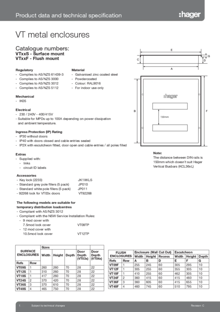 Image Hager VT Metal Enclosure  | Hager New Zealand