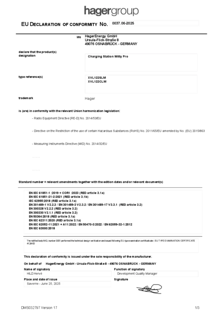 Afbeelding Conformiteitsverklaring en-GB 2025-06-25 | Hager Belgium