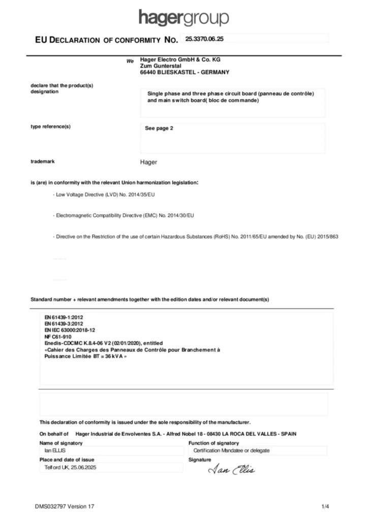 Image Déclaration de conformité en-GB 2025-06-25 | Hager France