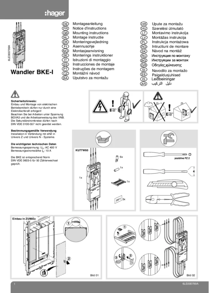 Bild Wandler BKE-I | Hager Deutschland