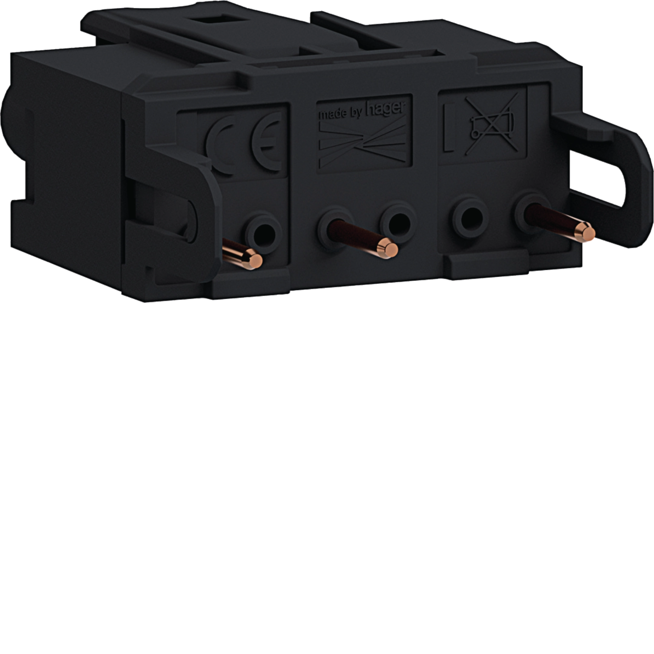 Steckdose Direkt Klipping 45x45 Eingangsstecker 0° WIELAND GST18 3 polig