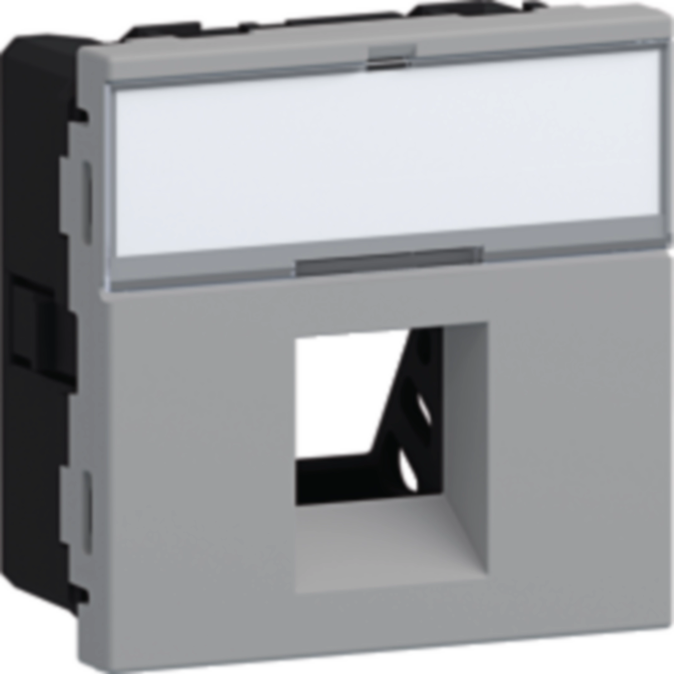 Geräteeinbauset für 1x RJ45 Typ 01 Direkt Klipping 45x45 Aluminium