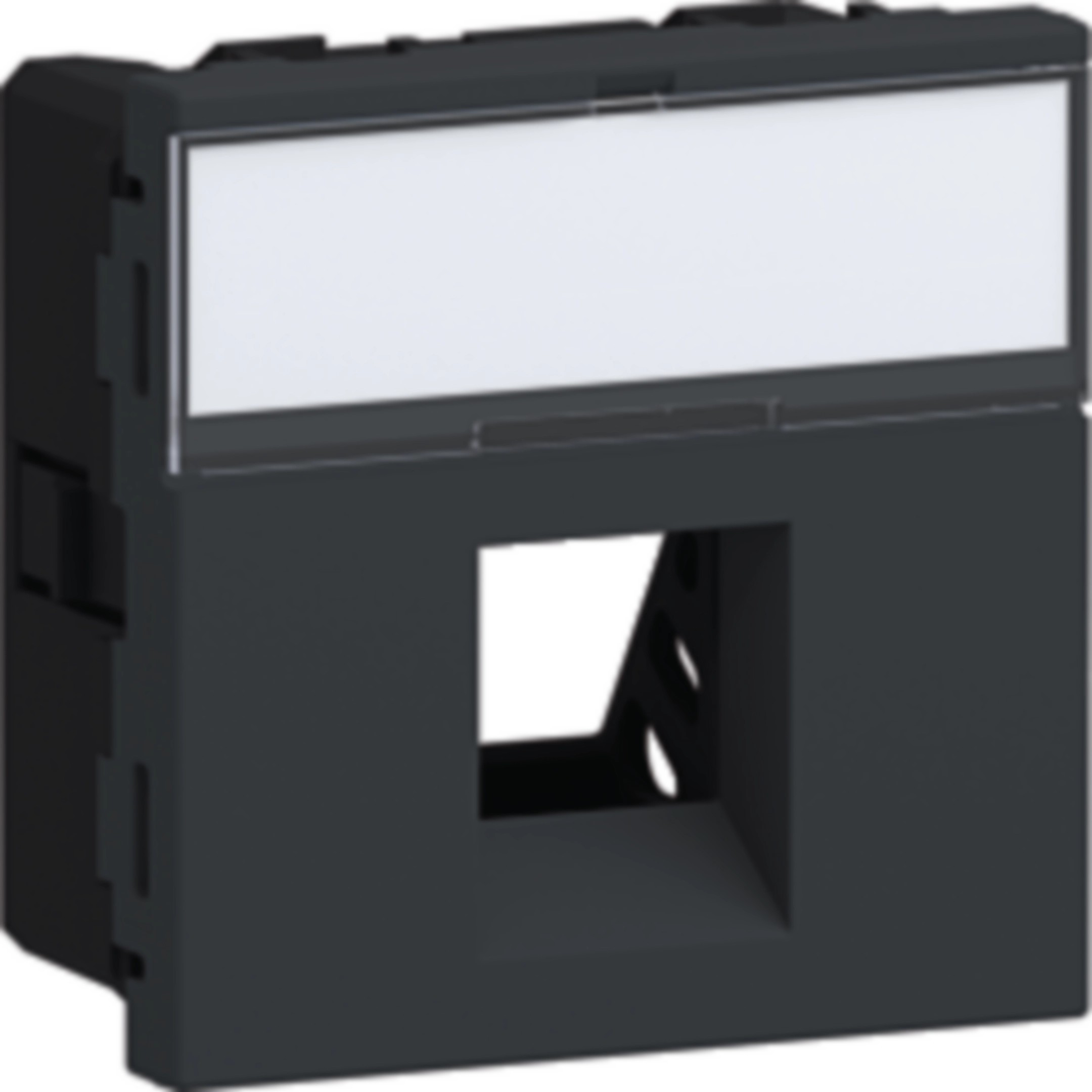 Geräteeinbauset für 1x RJ45 Typ 01 Direkt Klipping 45x45 Graphitschwarz