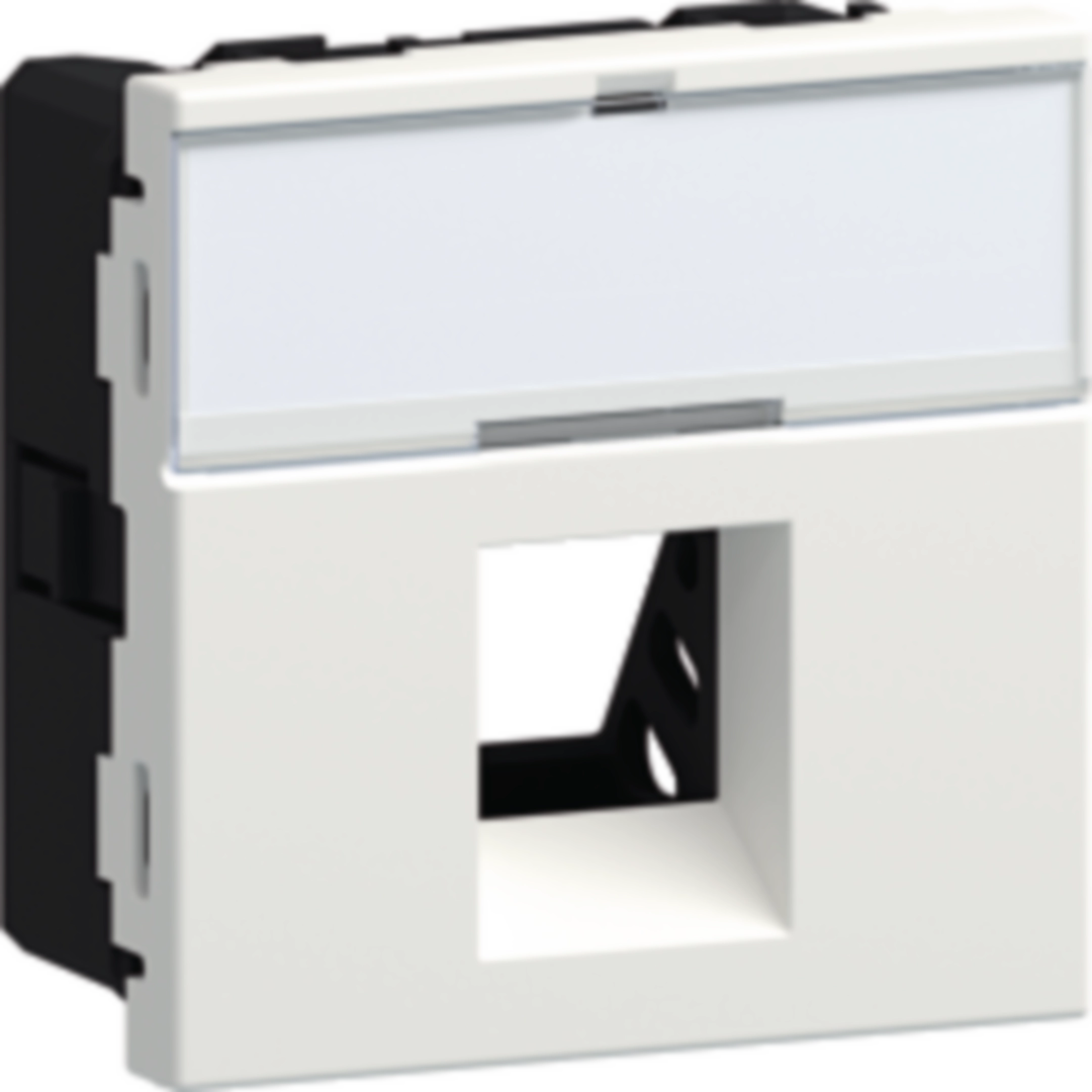 Geräteeinbauset für 1x RJ45 Typ 01 Direkt Klipping 45x45 Verkehrsweiß