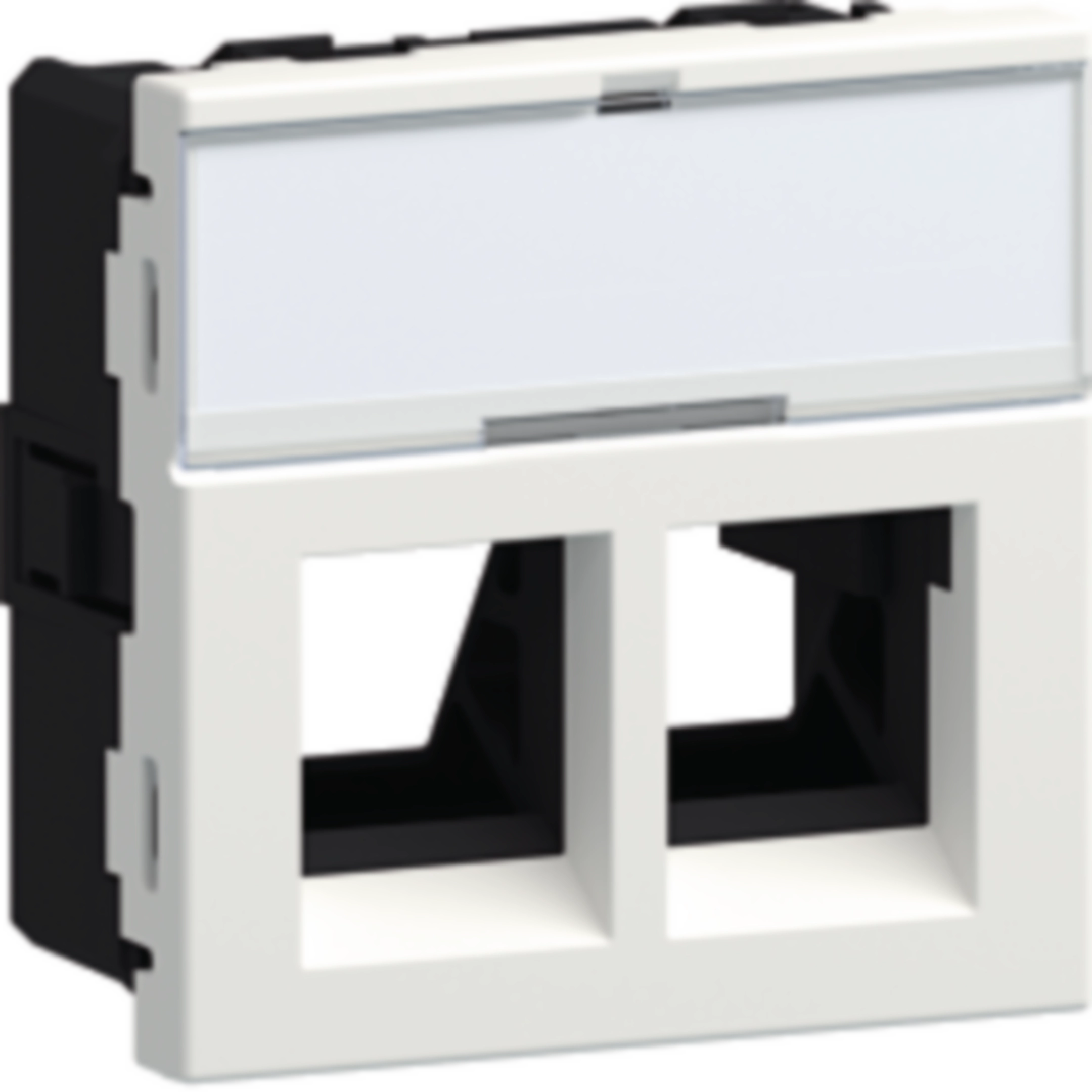 Geräteeinbauset für 2x RJ45 Typ 01 Direkt Klipping 45x45 Verkehrsweiß