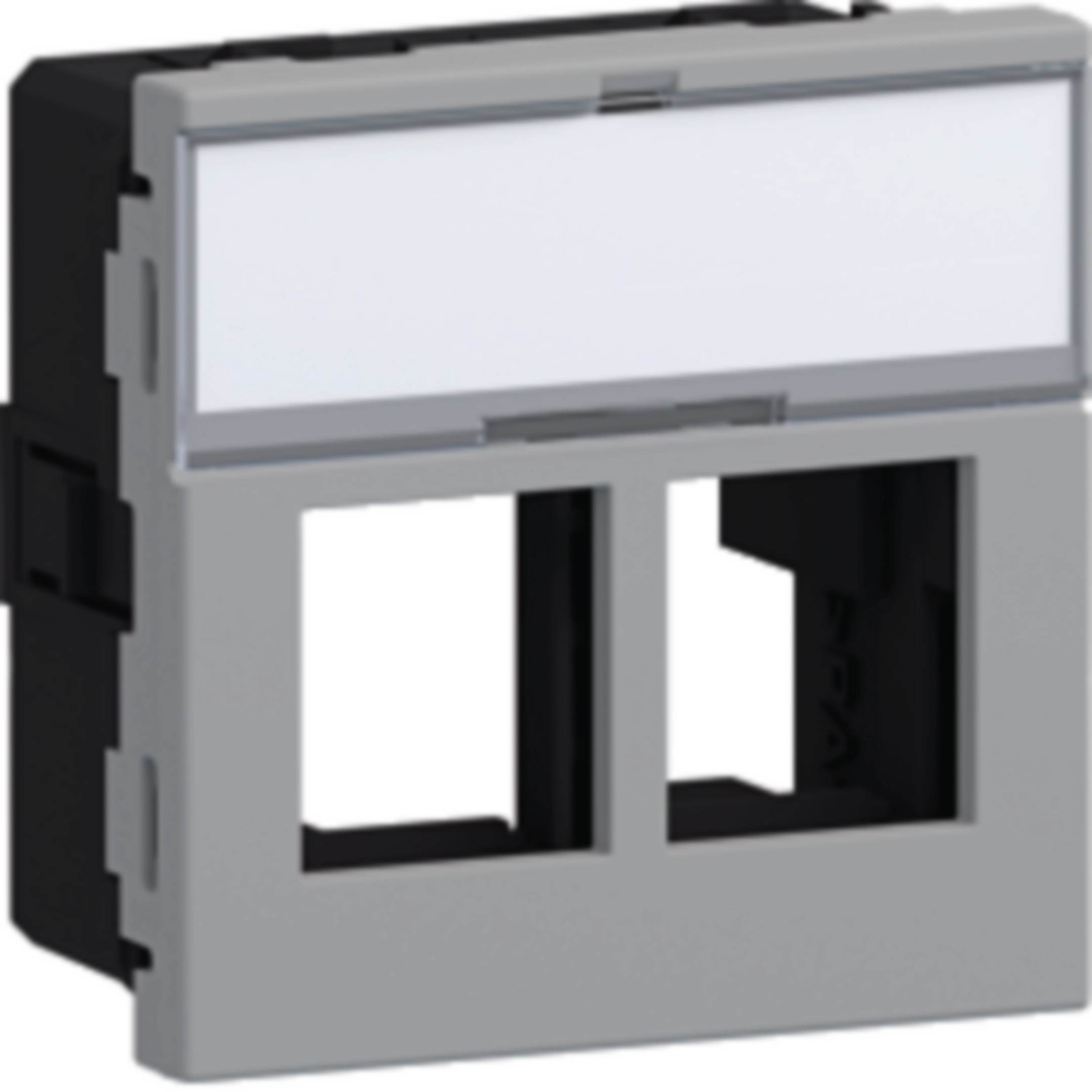 Geräteeinbauset für 2x Multimedia Typ 01 Direkt Klipping 45x45 Aluminium