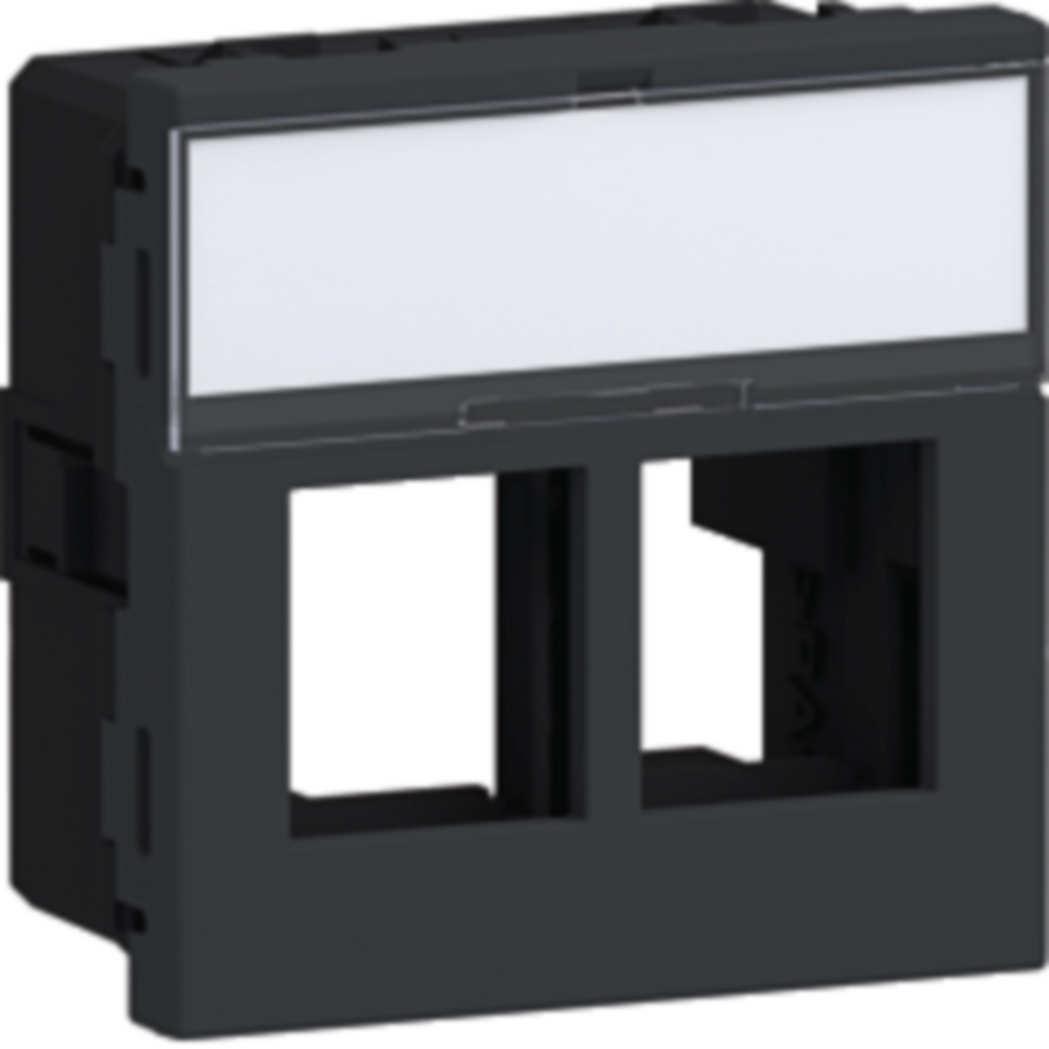 Geräteeinbauset für 2x Multimedia Typ 01 Direkt Klipping 45x45 Graphitschwarz