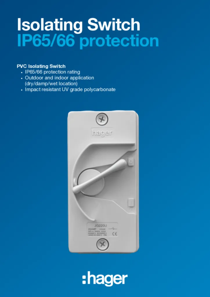 Image PVC isolating switch catalogue  | Hager