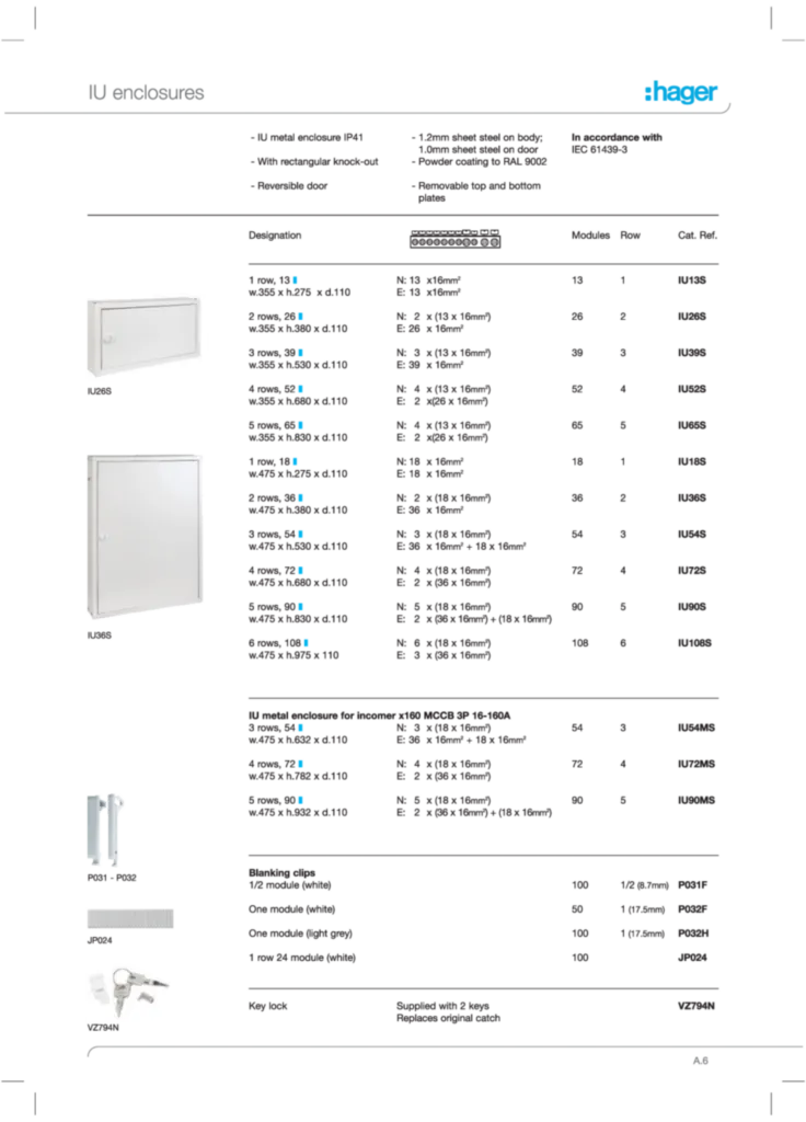 Image IU enclosure catalogue MY  | Hager