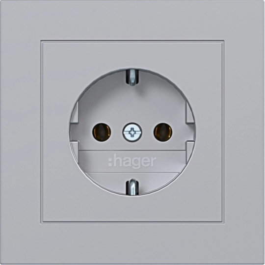 WAS1120TA - Steckdose SCHUKO mit Abdeckplatte, Steckklemmen, A.1, titan metallisch, lackiert