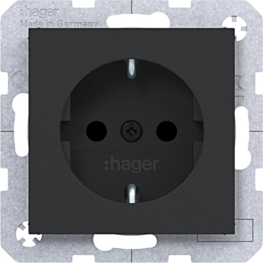 WAS1400BM - SCHUKO-wandcontactdoos, Safety Plus, schroefklemmen, A.x/C.x, zw. mat