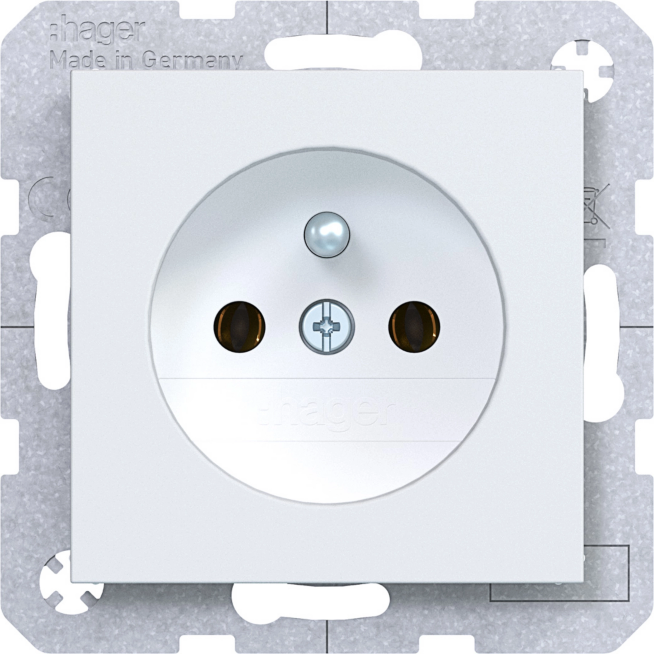 Prise avec contact de terre SK Ax/Cx blanc mat