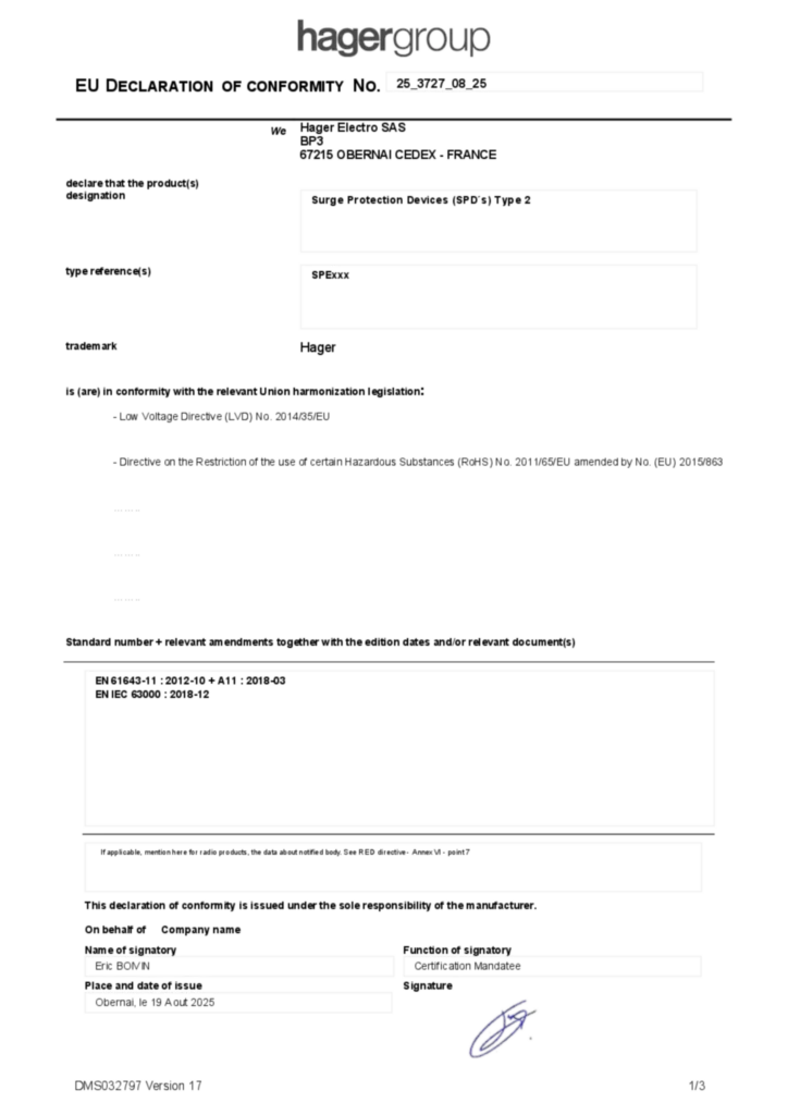 Bild Konformitätserklärung en-GB 2025-08-19 | Hager Deutschland