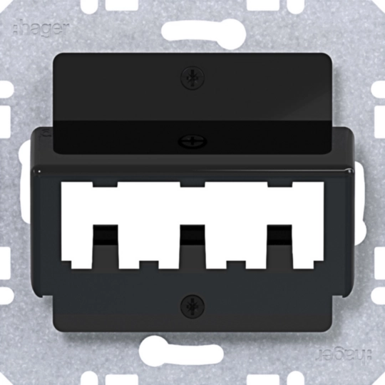 WAF2162BG - Centr.pl. voor 3 MINI-COM-modules, A.x/C.x/S.x/B.x/Q.x/K.x, zwart glz.