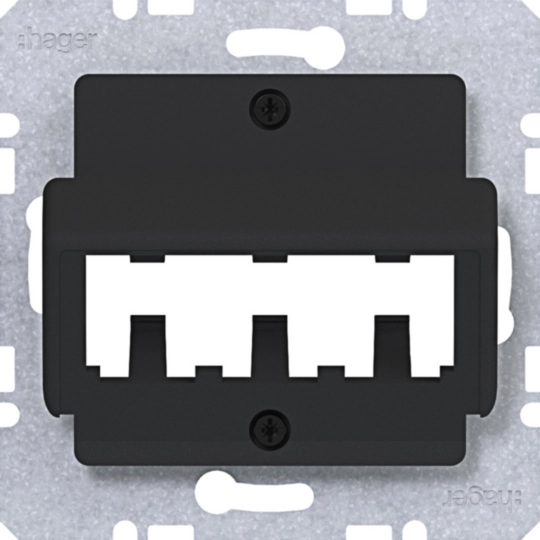 WAF2162BM - Centr.pl. voor 3 MINI-COM-modules - A.x/C.x,/S.1/B.x/Q.x/K.x, zw. mat