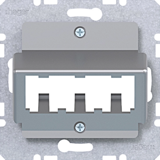 WAF2162TA - Zentralplatte für 3 MINI-COM Module, A.x/C.x, titan metallisch lack