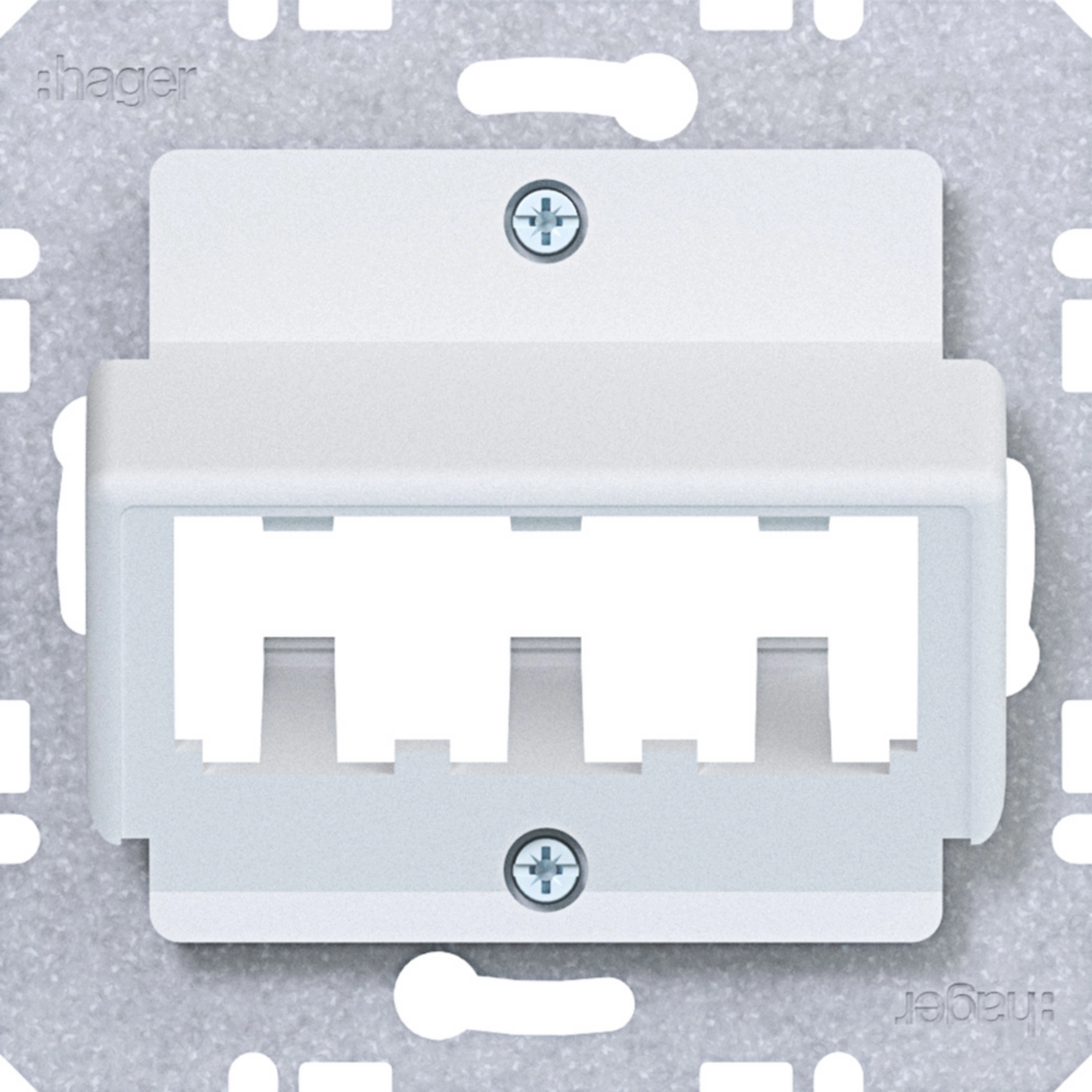 Plaque centrale 3 modules MINI-COM A.x/C.x blanc mat WAF2162WM