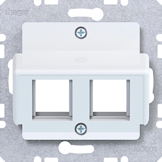 WAF2164WG - Centraalplaat 2-v, AMP connectors, A.x/C.x/S.x/B.x/Q.x/K.x wit gl.